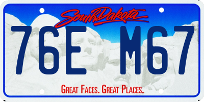 SD license plate 76EM67