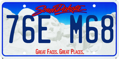 SD license plate 76EM68