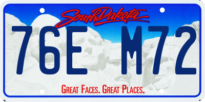 SD license plate 76EM72