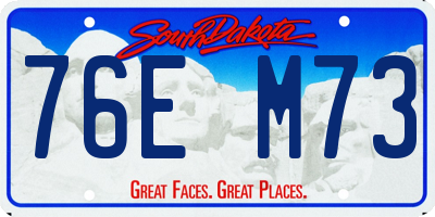 SD license plate 76EM73