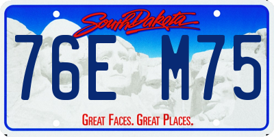 SD license plate 76EM75