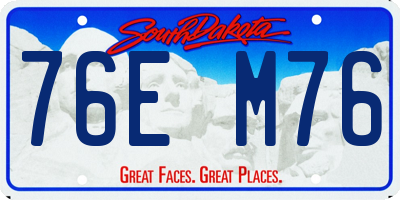 SD license plate 76EM76