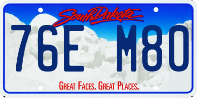 SD license plate 76EM80
