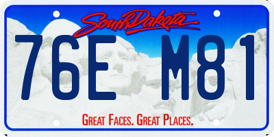 SD license plate 76EM81