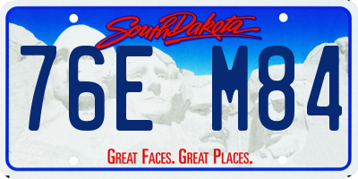 SD license plate 76EM84