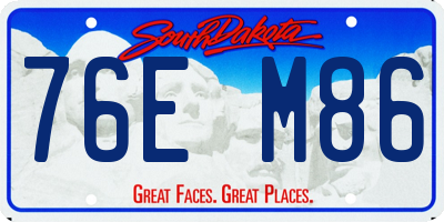 SD license plate 76EM86
