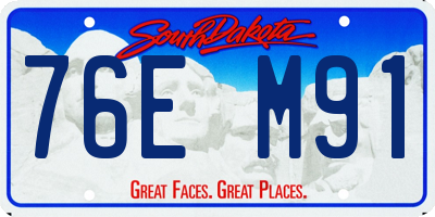 SD license plate 76EM91