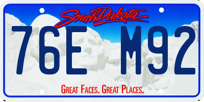 SD license plate 76EM92