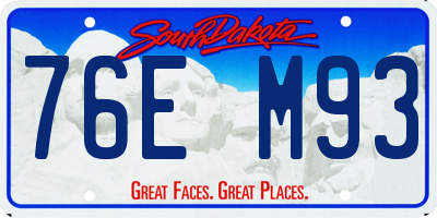 SD license plate 76EM93