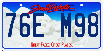 SD license plate 76EM98