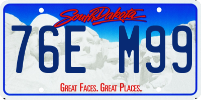 SD license plate 76EM99