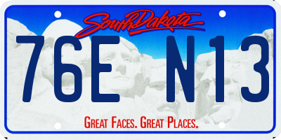 SD license plate 76EN13