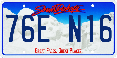 SD license plate 76EN16