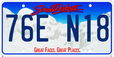 SD license plate 76EN18