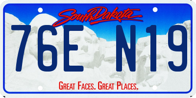 SD license plate 76EN19