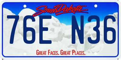 SD license plate 76EN36