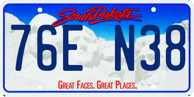 SD license plate 76EN38