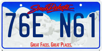 SD license plate 76EN61
