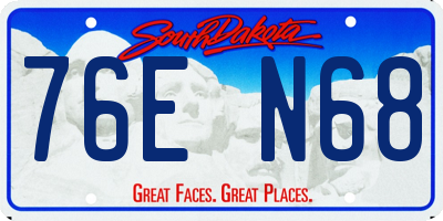 SD license plate 76EN68