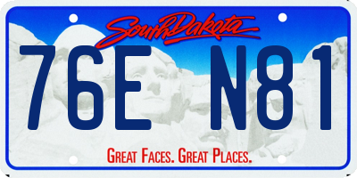 SD license plate 76EN81