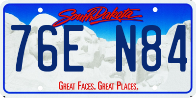 SD license plate 76EN84