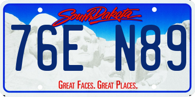 SD license plate 76EN89
