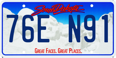 SD license plate 76EN91