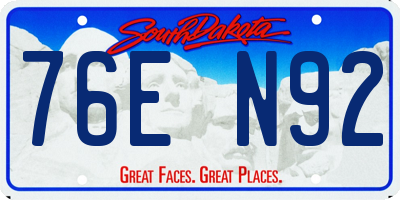 SD license plate 76EN92