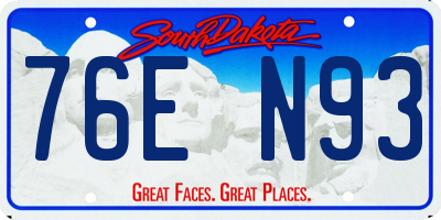 SD license plate 76EN93