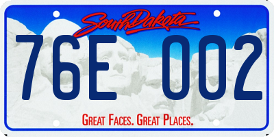 SD license plate 76EO02