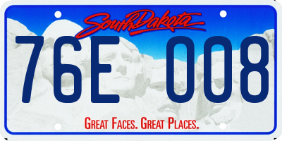 SD license plate 76EO08