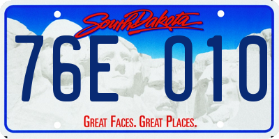 SD license plate 76EO10