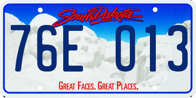 SD license plate 76EO13