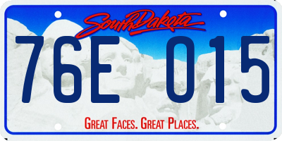 SD license plate 76EO15