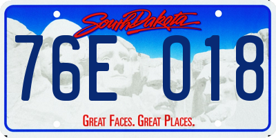 SD license plate 76EO18