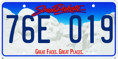 SD license plate 76EO19