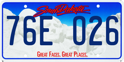 SD license plate 76EO26