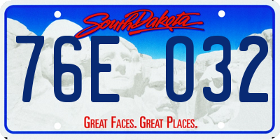 SD license plate 76EO32