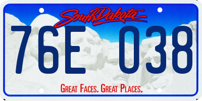 SD license plate 76EO38