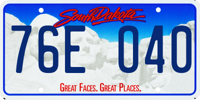 SD license plate 76EO40