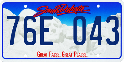 SD license plate 76EO43