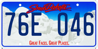 SD license plate 76EO46