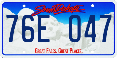 SD license plate 76EO47
