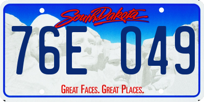 SD license plate 76EO49