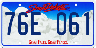 SD license plate 76EO61