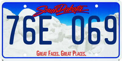 SD license plate 76EO69