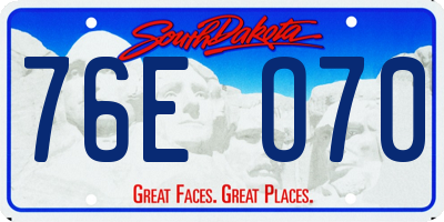 SD license plate 76EO70