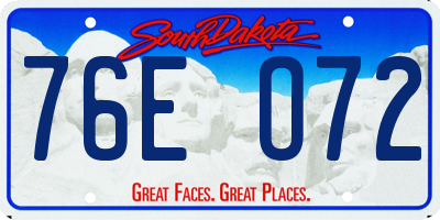 SD license plate 76EO72