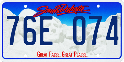 SD license plate 76EO74