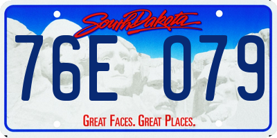 SD license plate 76EO79